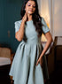 Pleated Short Sleeve Dress